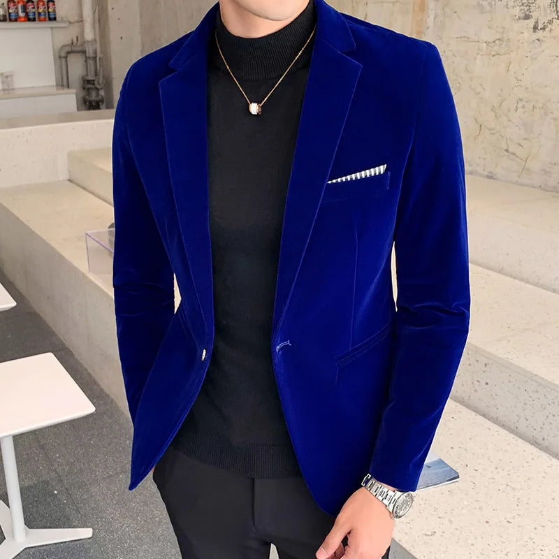 Men's American Style Velvet Blazer