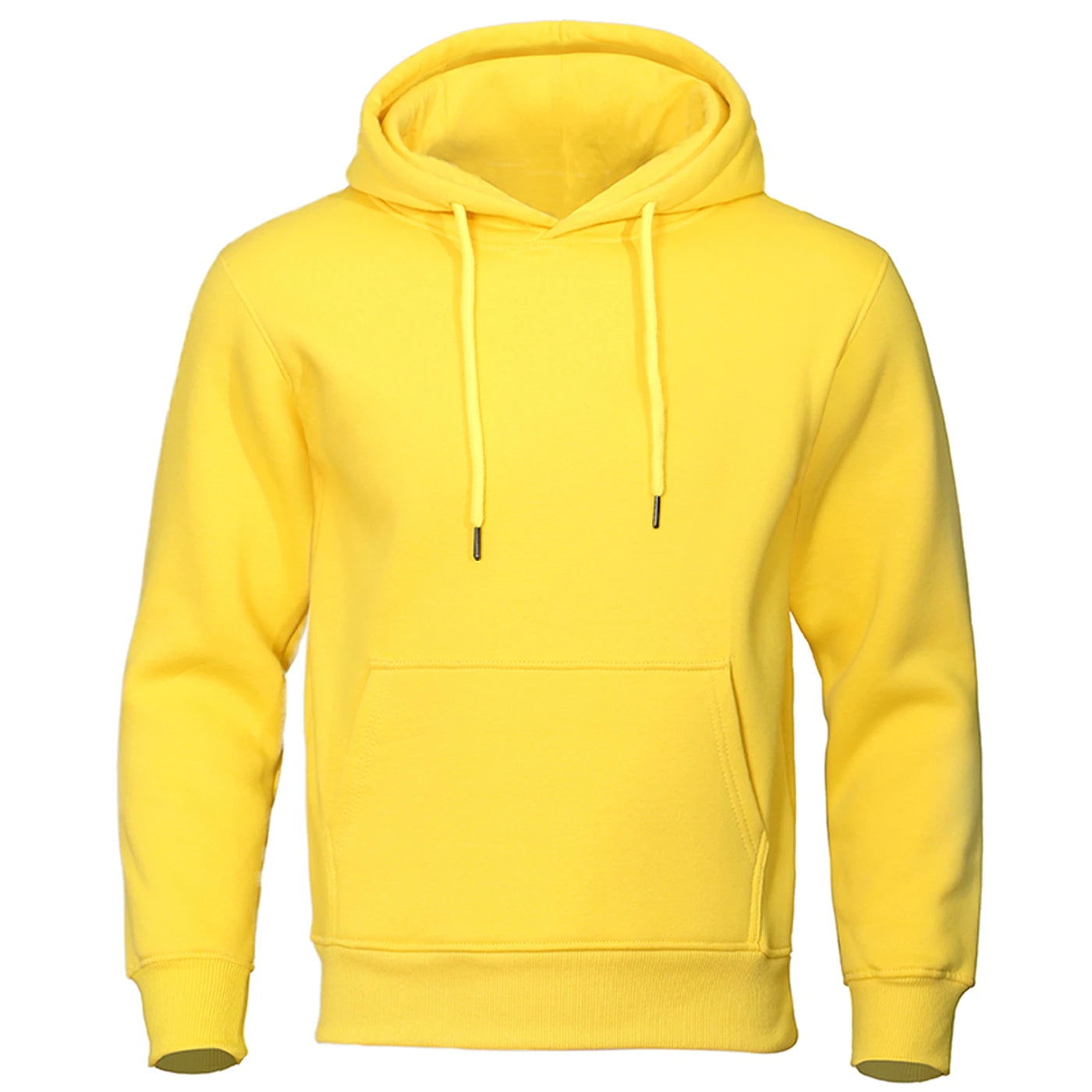 Sweat à capuche en polaire de couleur unie pour hommes