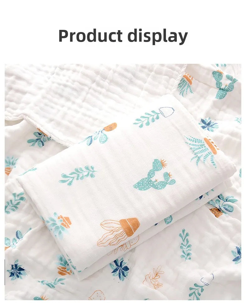 Serviette de bain tricotée en coton 6 couches pour bébé