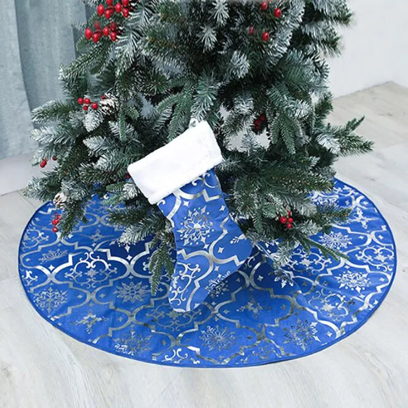 blue christmas tree skirt
