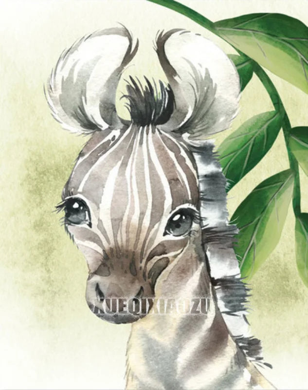 Peinture de dessin animé animal broderie diamant point de croix plante feuille