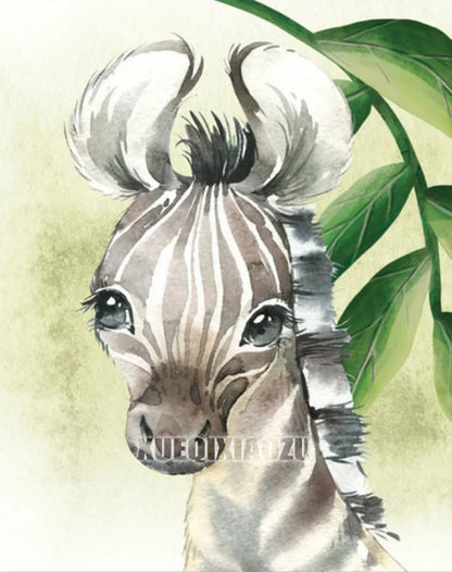 Peinture de dessin animé animal broderie diamant point de croix plante feuille