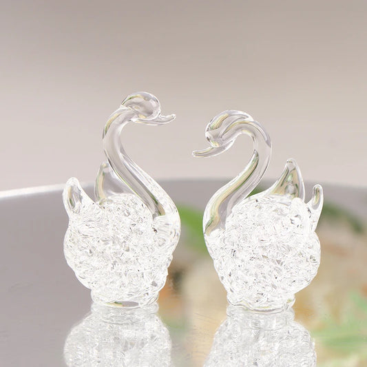 Crystal Swan figurine Glass Home Desk Decoration