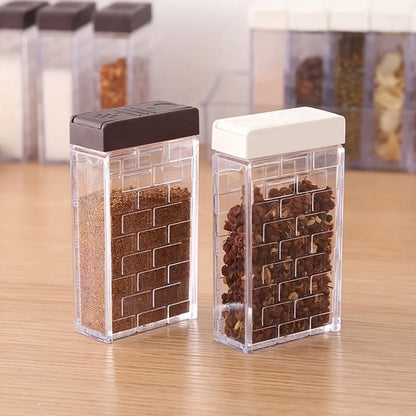 6-Piece Transparent Spice Seasoning Storage Set