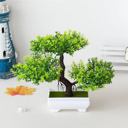 Artificial Plastic Plants Bonsai Small Tree Pot