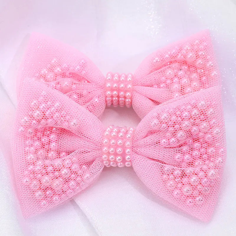 Korean Children's Net Yarn Bow Hair Clip