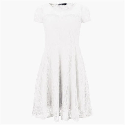 Women's Short Sleeve Floral Lace Round Neck A-line Dress