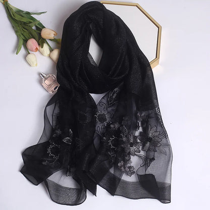 floral silk scarf