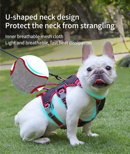 Pet Rainproof Bulldog Anti-slip Night Reflective Harnesses
