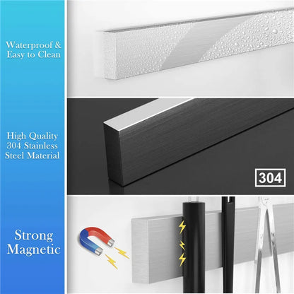 Wall-Mounted Stainless Steel Knife Holder Organizer Rack