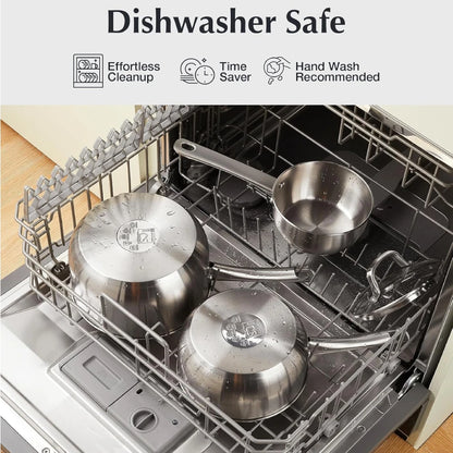 Batterie de cuisine en acier inoxydable 6 pièces