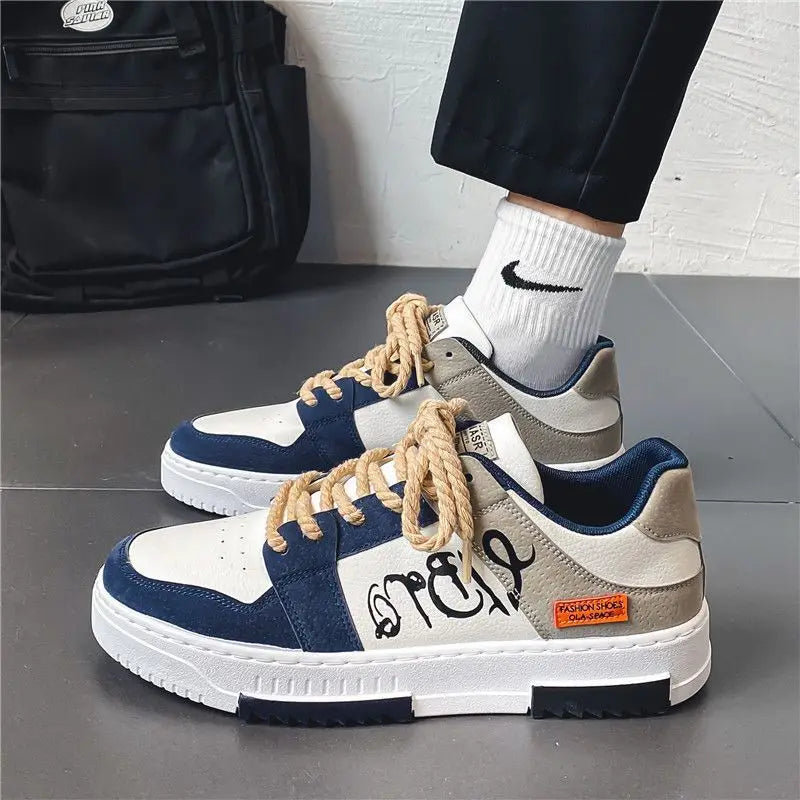 Men's Casual Platform Lace-Up Sneakers