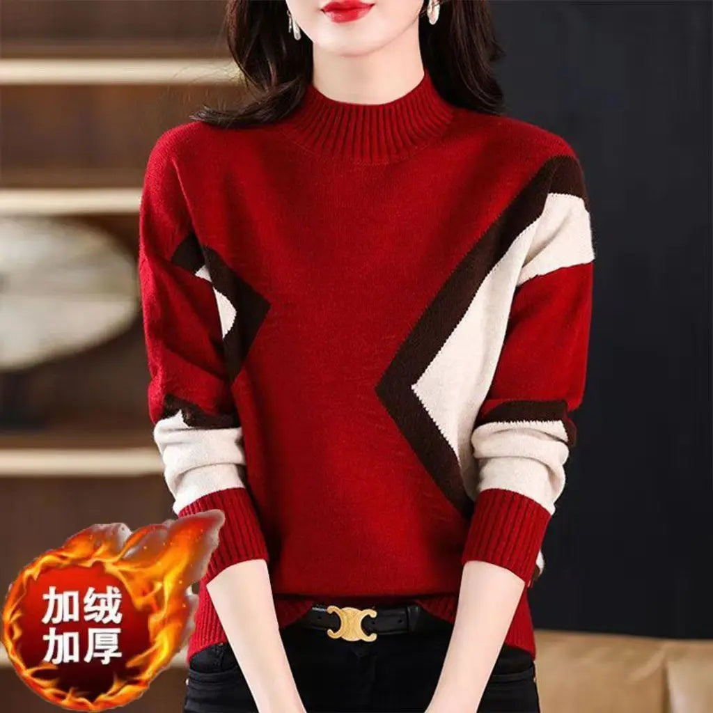 color block knit sweater
