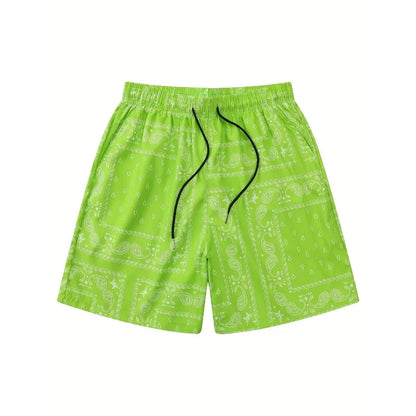 Men Casual Paisley Print Beach Shorts