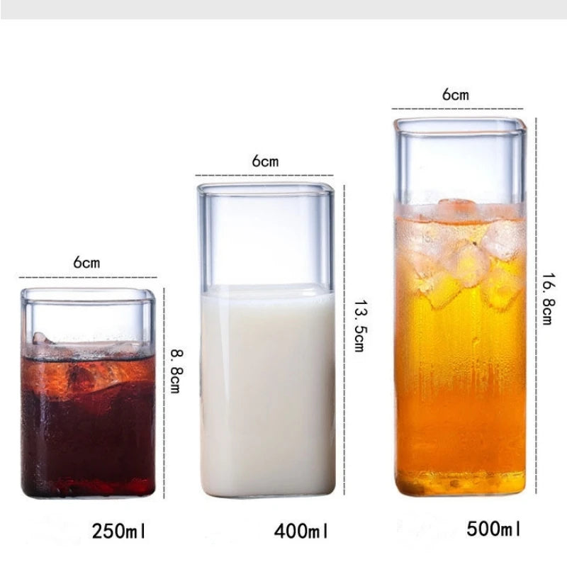 Gobelet en verre transparent de grande capacité pour boissons froides 