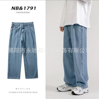 Jeans baggy classiques à jambes larges pour hommes 