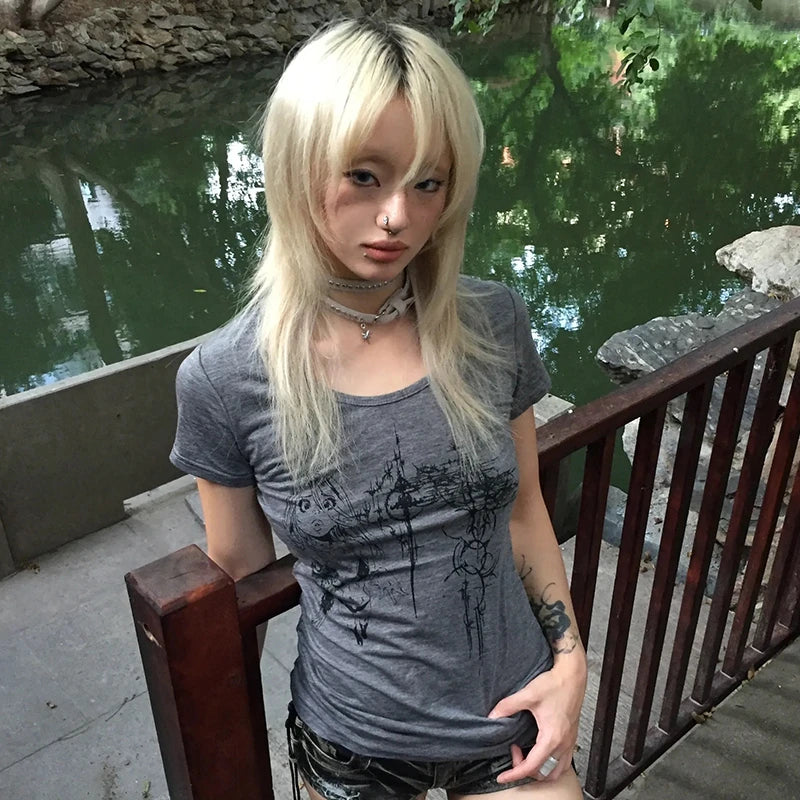 Hauts à manches longues imprimés ailes croisées graphiques