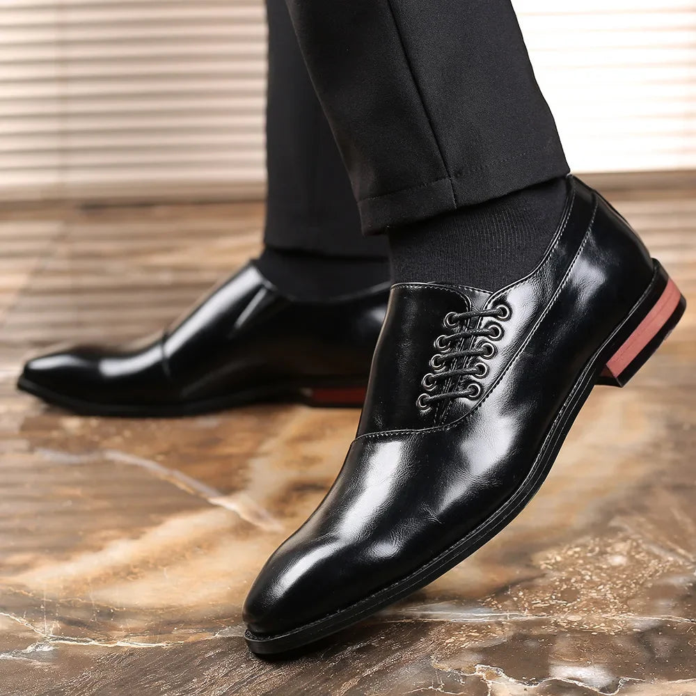 Chaussures d'affaires à lacets à bout carré pour hommes