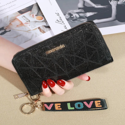 Porte-cartes à fermeture éclair Pochettes en cuir PU