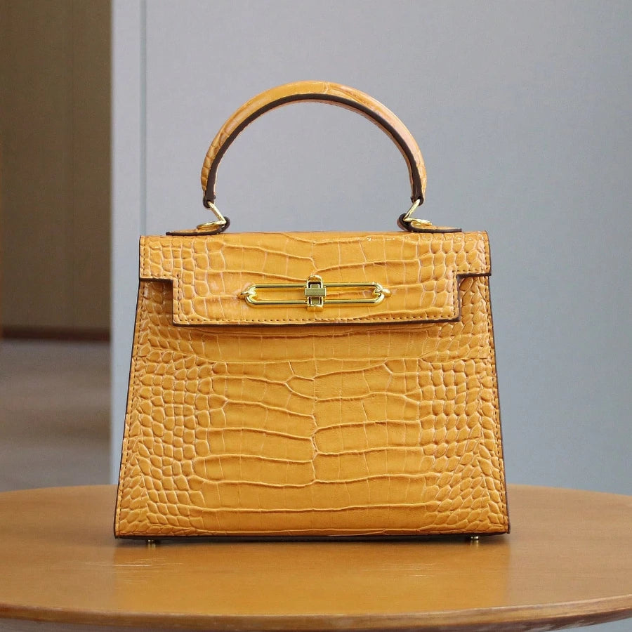 Crocodile Pattern Shoulder Zipper Retro Bag