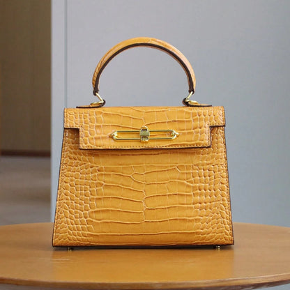 Crocodile Pattern Shoulder Zipper Retro Bag
