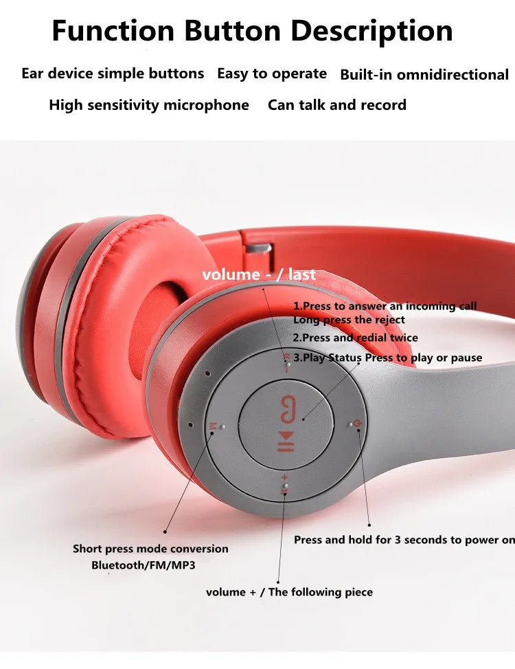 P47 Bluetooth Sports Folding Headphones