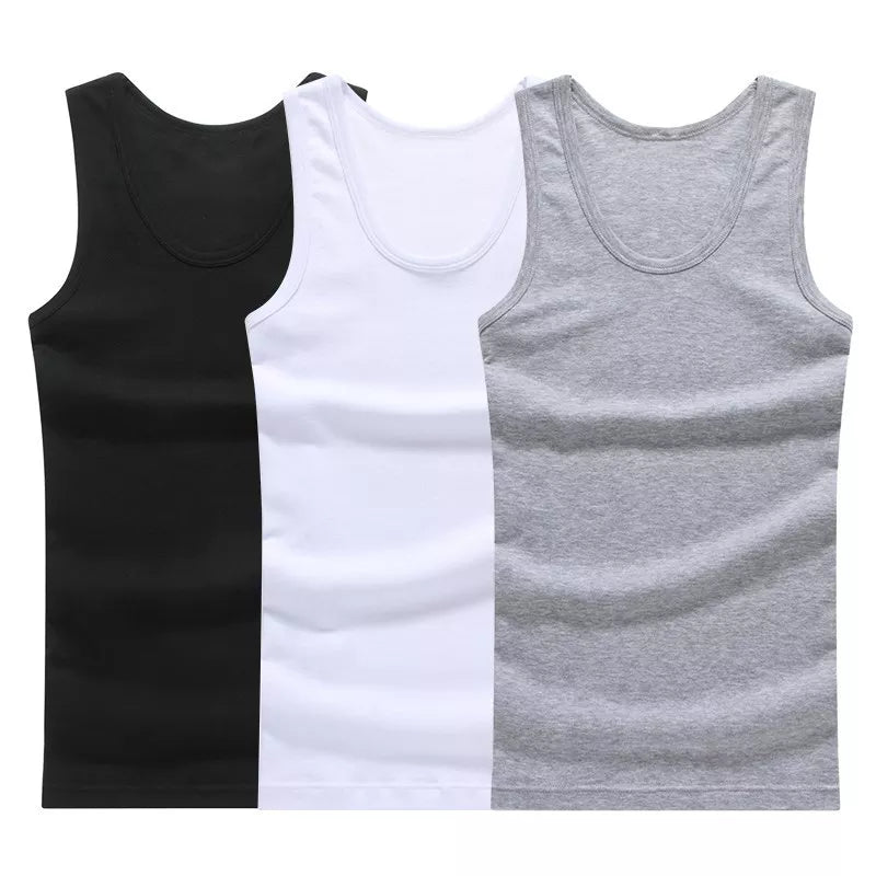 Cotton O-neck Tank Top for Men's Gym Wear