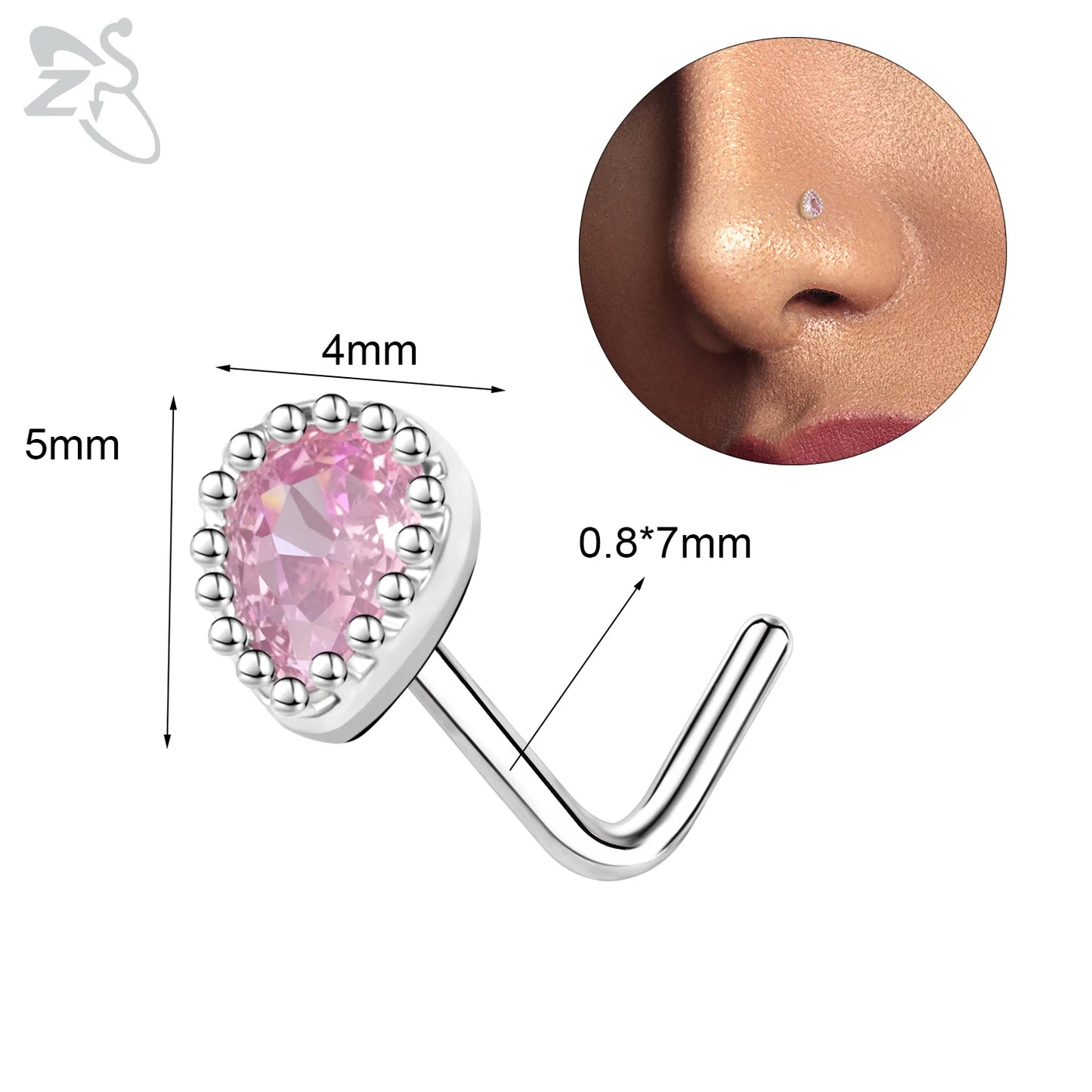 Anneaux de nez pendants en forme d'oeil de papillon pour femmes, 1 pièce
