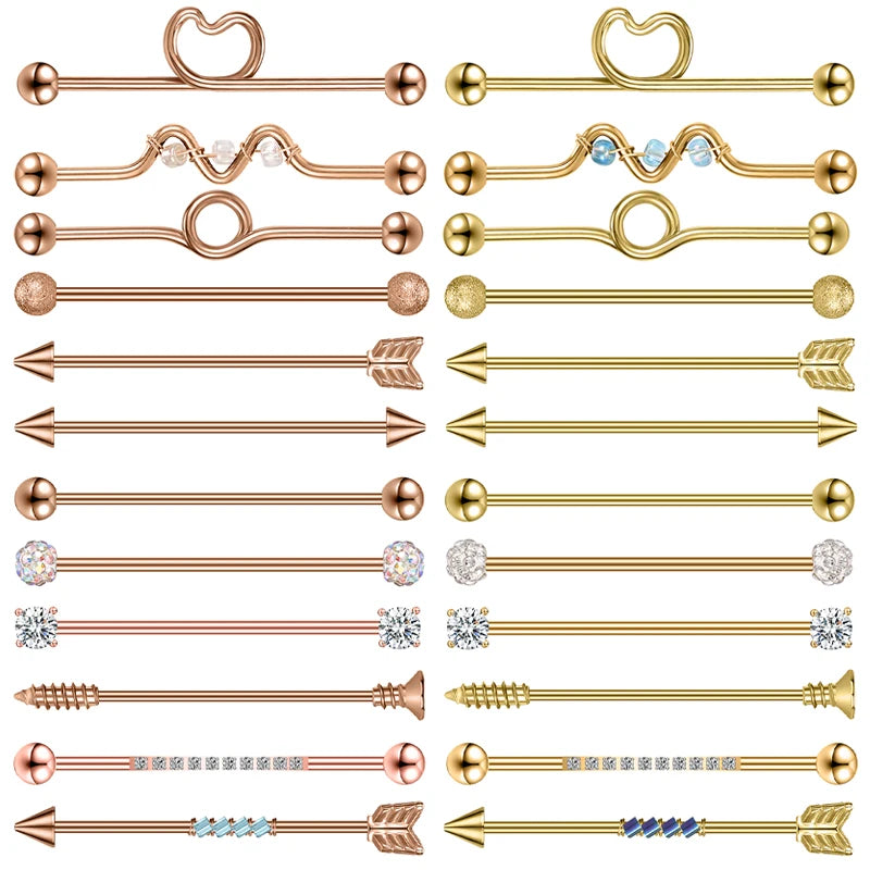 Anneaux de barre en acier inoxydable pour femmes - Boucles d'oreilles pendantes pour le nez 