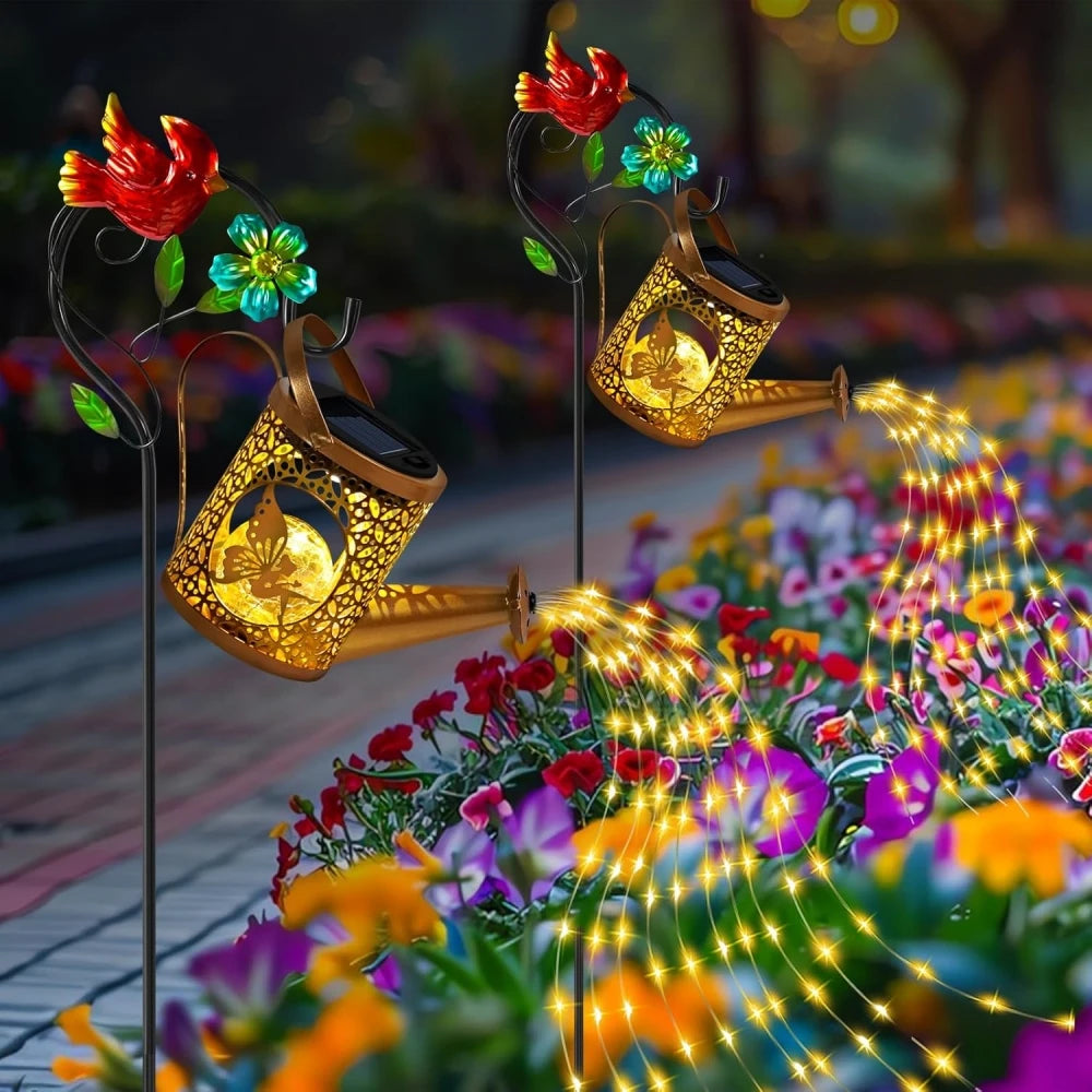 Solar Watering Can Cascading Lights