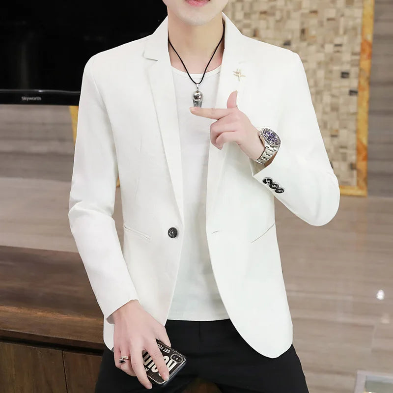 Men's Slim Fit Deerskin Plus Size Velvet Suit Blazer