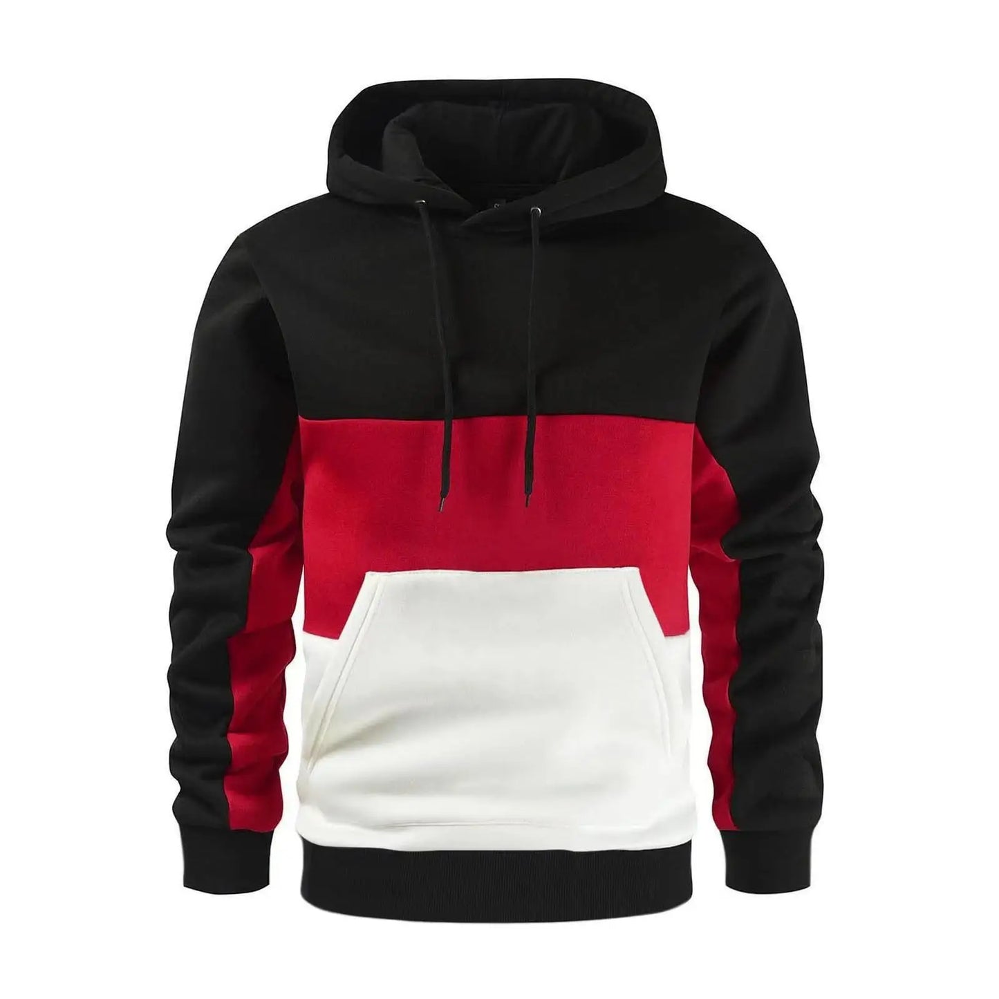 Korean Style Men's Vertical Stripe Color Block Hoodies