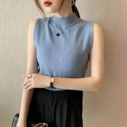 Hauts sans manches élastiques pour femmes coréennes