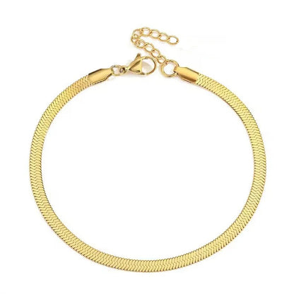 Bracelet de cheville en chaîne serpent en acier inoxydable pour femme