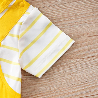 Baby Clothing Suit - Simple Yellow and White Striped Shirt
