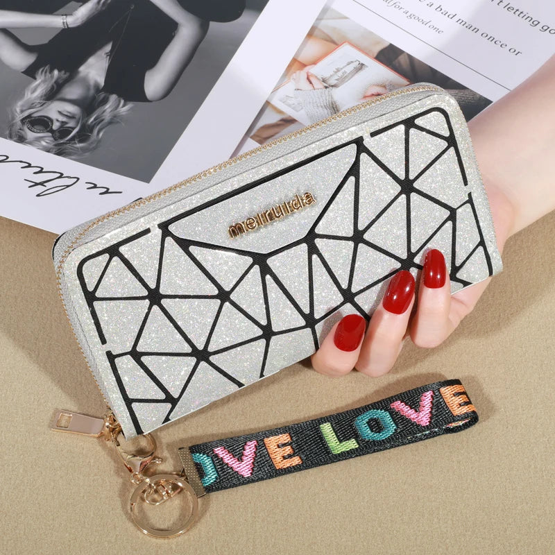 Porte-cartes à fermeture éclair Pochettes en cuir PU