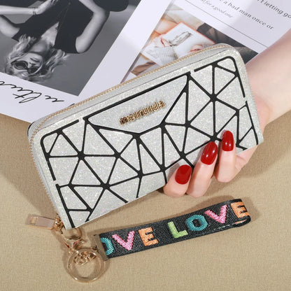 Porte-cartes à fermeture éclair Pochettes en cuir PU