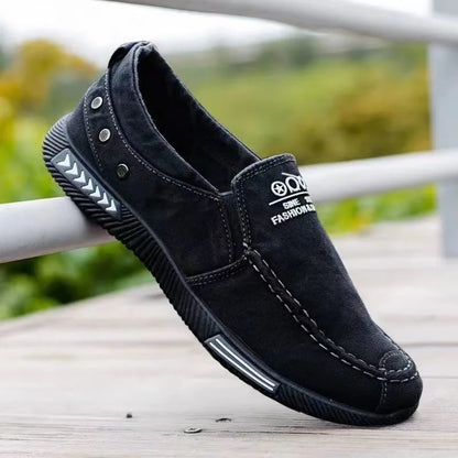 Men's Slip On Denim Canvas High Top Sneakers