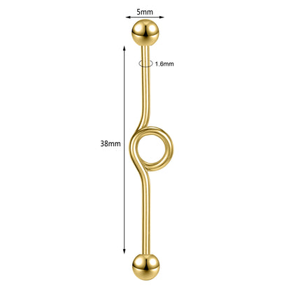 Anneaux de barre en acier inoxydable pour femmes - Boucles d'oreilles pendantes pour le nez 