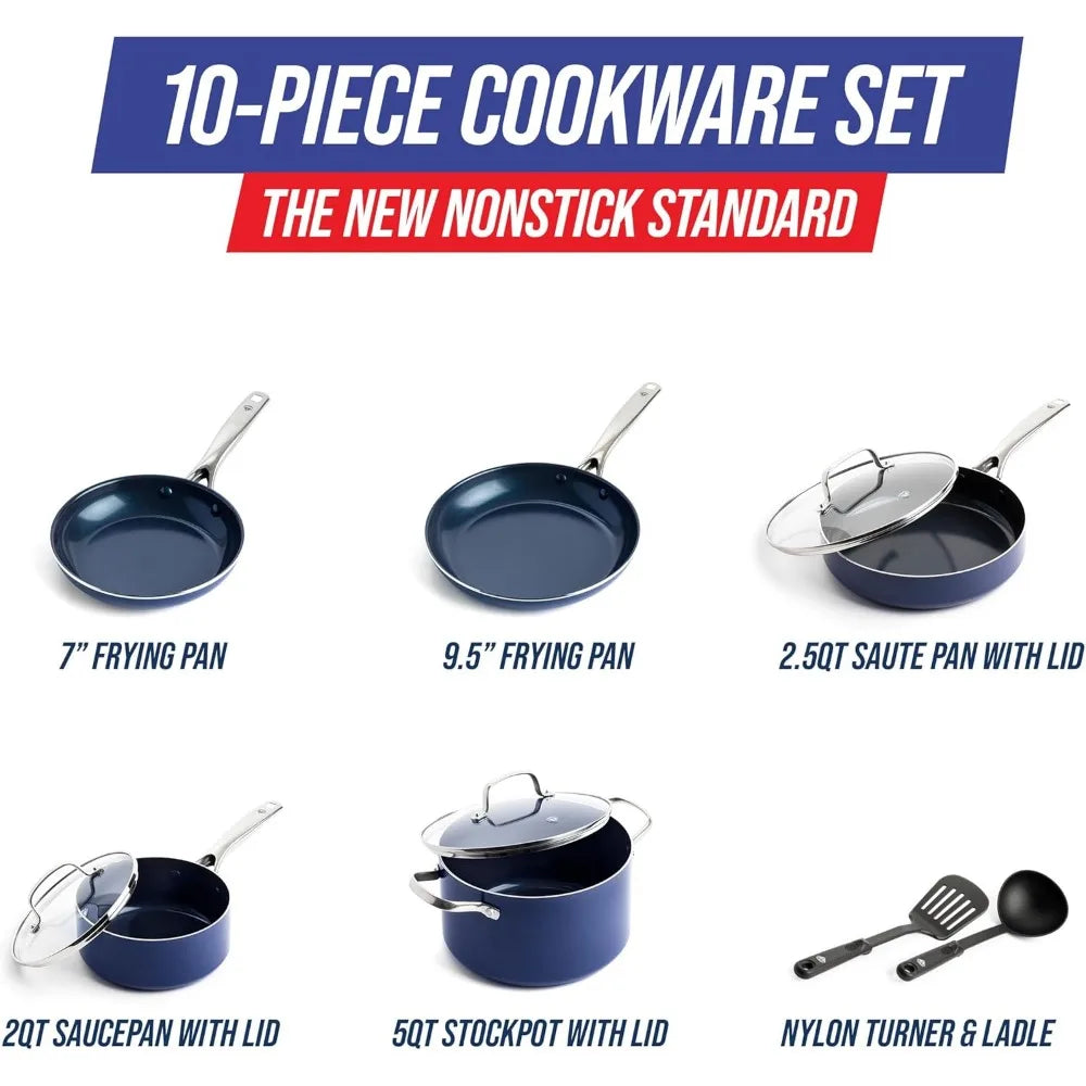 10-Piece Ceramic Nonstick Cookware Set