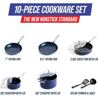 10-Piece Ceramic Nonstick Cookware Set