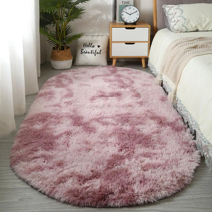 Fluffy Thick Tie Dye Bedroom Rugs