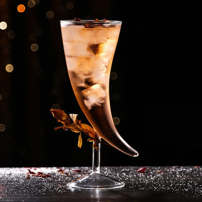 Tasse en verre à cocktail créative avec support en bois