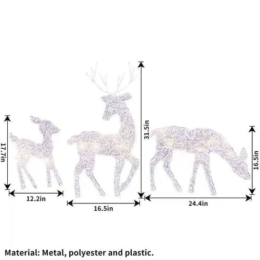 Leuchtende Weihnachtsdekoration aus Eisen mit Elch- und Rentiermotiv