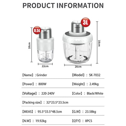 Electric Household Kitchen Garlic Cutter Blender