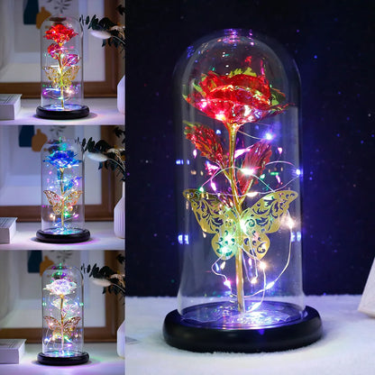 Lampe papillon LED colorée artificielle, lumière rose
