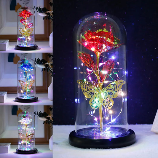 Rose Light Artificial Colorful LED Butterfly Lamp