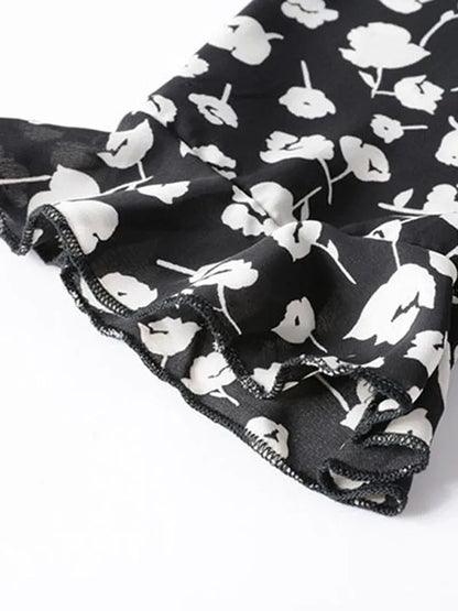 Boho Floral Ruffle Midi Maxi Dress