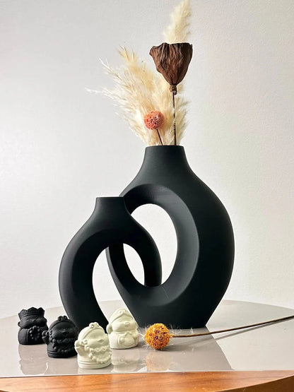 Ensemble de vases en céramique blanche pour la décoration intérieure