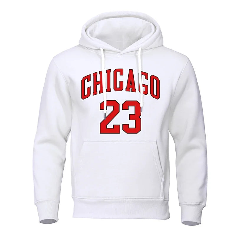 Sweat à capuche en polaire hip-hop Chicago 23 pour hommes